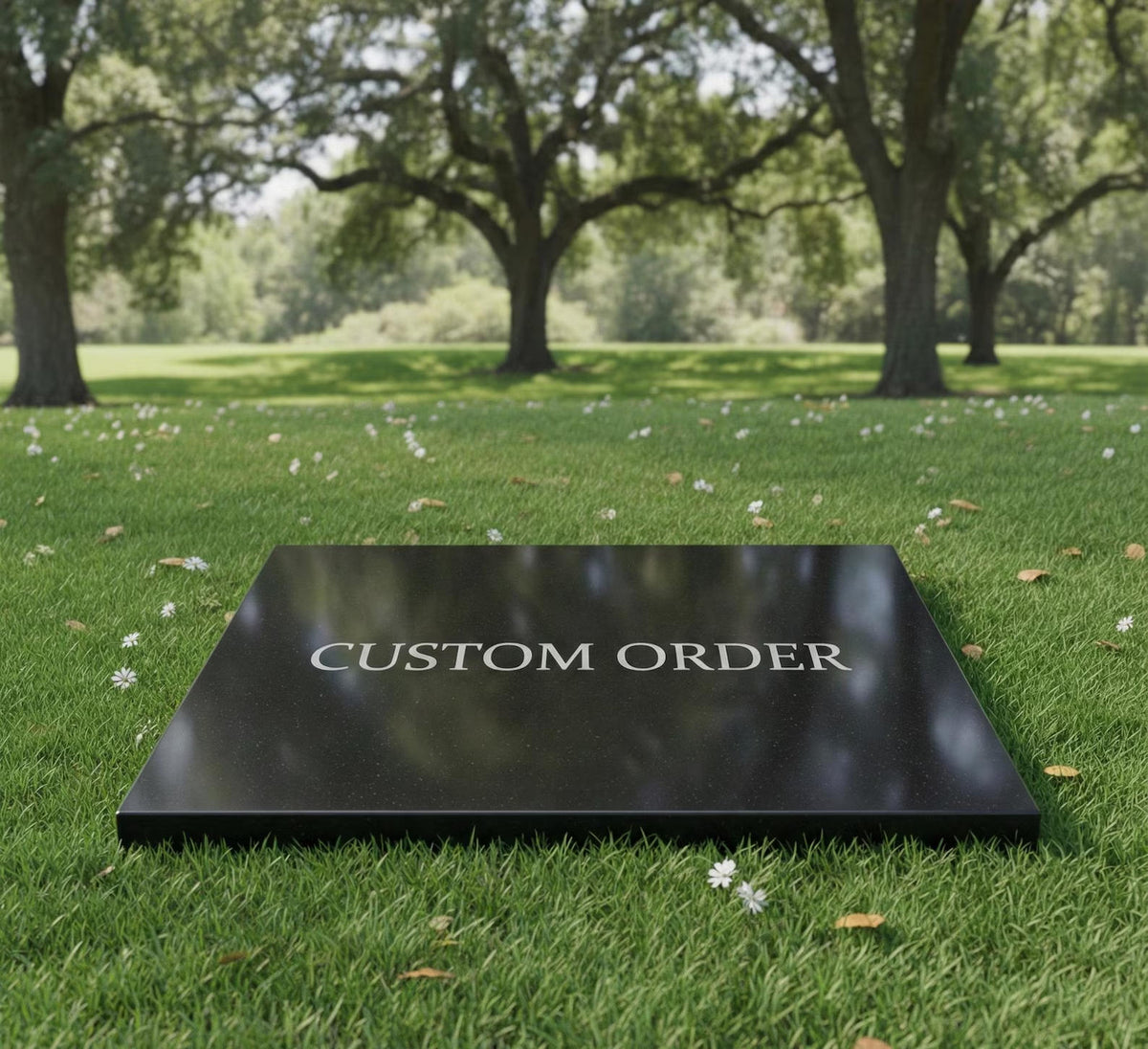 Custom Black Granite Memorial Stone Large - Standard Sizes 48x36, 24x12 Personalized Headstone Grave Custom Cut & Engraved Monument Marker