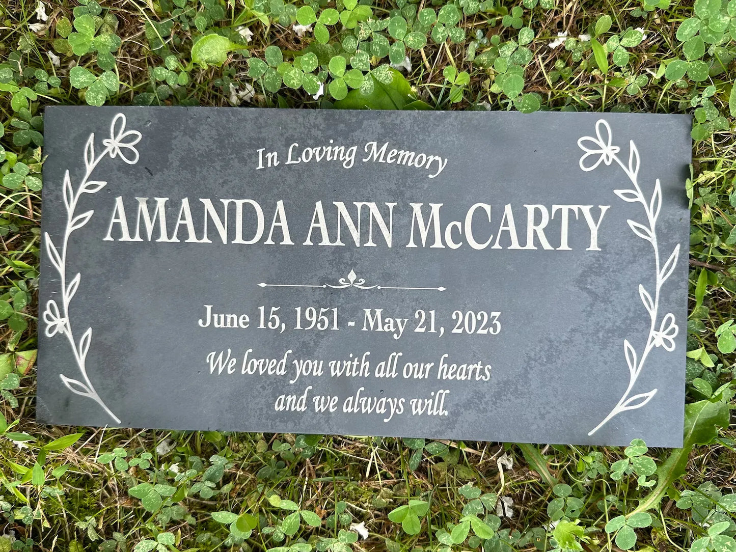 Custom Memorial Stone Gray Slate, Personalized In Loving Memory Memorial Stone, Engraved Custom Memorial Plaque, Custom Garden Grave Marker