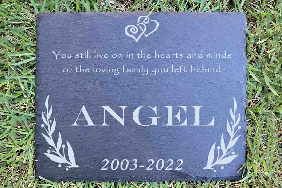 Custom Pet Memorial Slate Stone, Personalized 8x12 Dog Memorial Stone, Pet Grave Marker for Pet Dog Cat Horse, Grave Stone, Pet Headstone