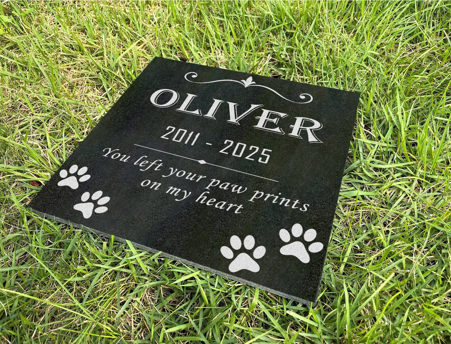 Custom Pet Memorial Stone Black Granite Personalized 6x12 12x12 12x18 12x24 Dog Memorial Pet Grave Marker for Dog Cat Horse Lizard Headstone