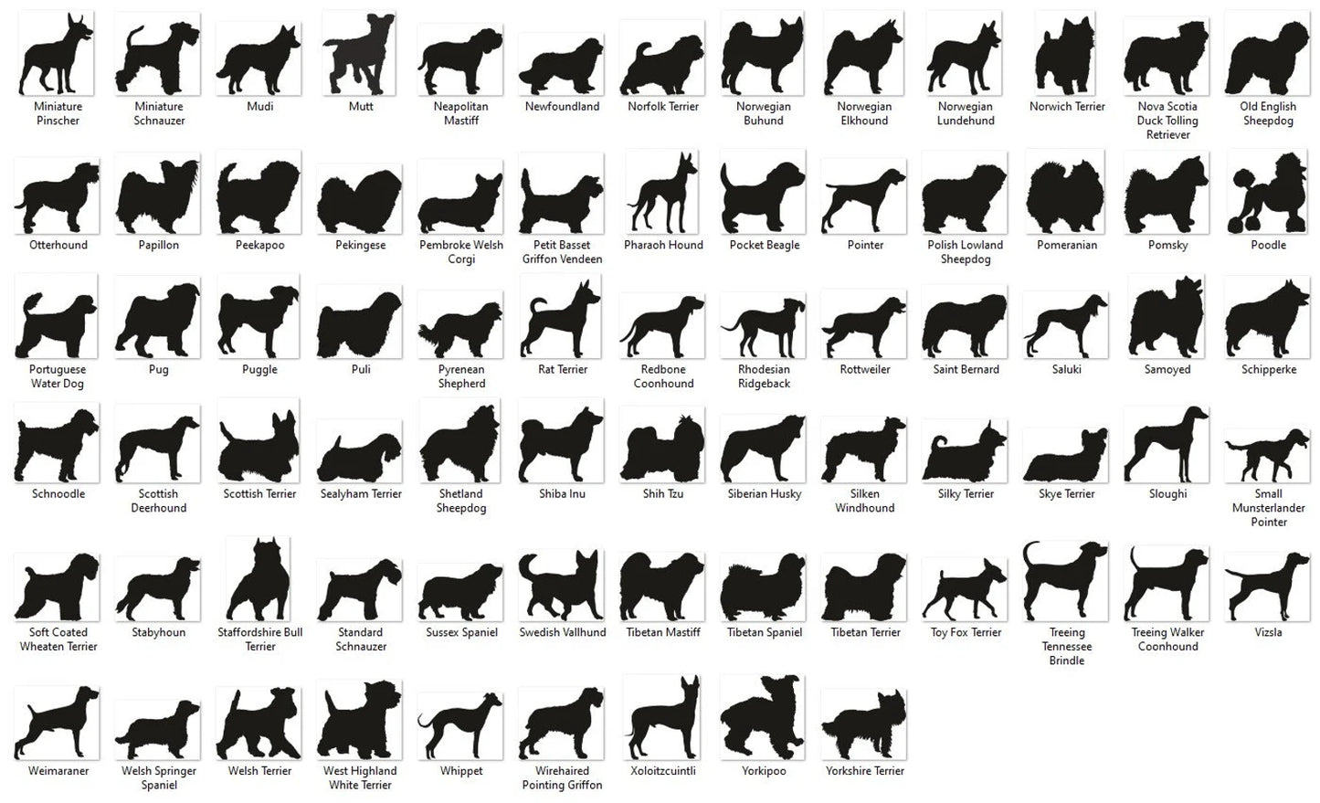 Custom Pet Memorial Stone Black Granite, Personalized 6x12 12x12 12x18 12x24 Dog Breed Silhouette Stone, Pet Grave Marker for Dog Headstone