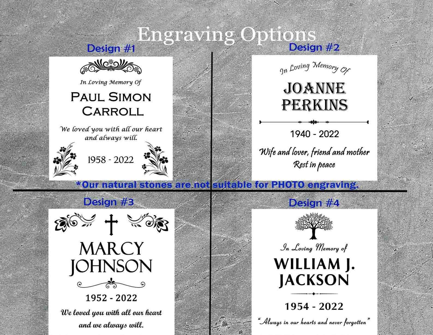 Custom Memorial Gray Slate Stone, Personalized Memorial Grave Marker Headstone, Condolences Garden Marker