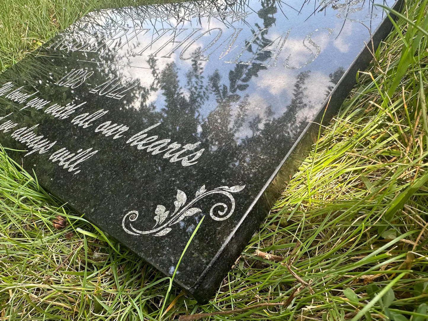 Custom Jewish Memorial Stone Black Granite, Jewish Jew Personalized Memorial Stone Marker Headstone, Star of David Jewish Human Grave Marker