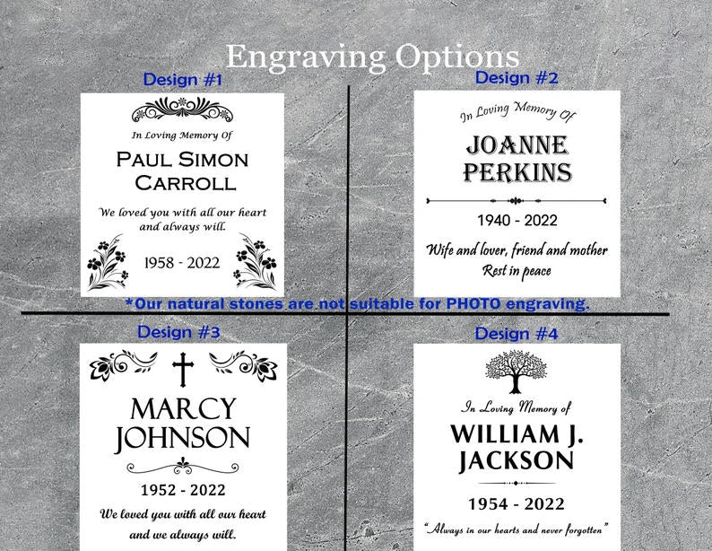 Custom Memorial Gray Slate Stone, Personalized Memorial Grave Marker Headstone, Condolences Garden Marker