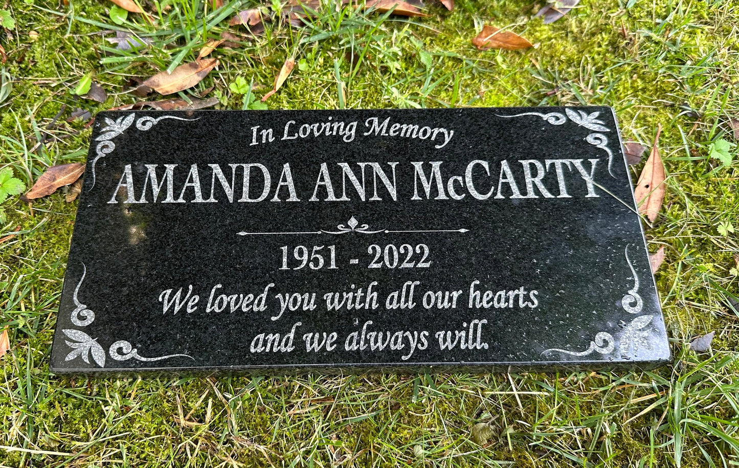 Memorial Stone, Custom In Loving Memory Stone, Memorial Plaque, Customized Engraved Granite Stone, Engraved Head Stone, Granite Grave Stone