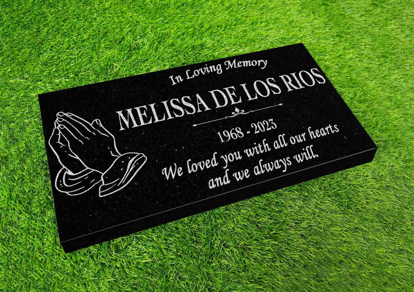 Personalized Memorial Stone Angel Jesus Christ Garden Angels God Indoor Outdoor Heart Yard Grave Customized Engraved Black Granite Headstone