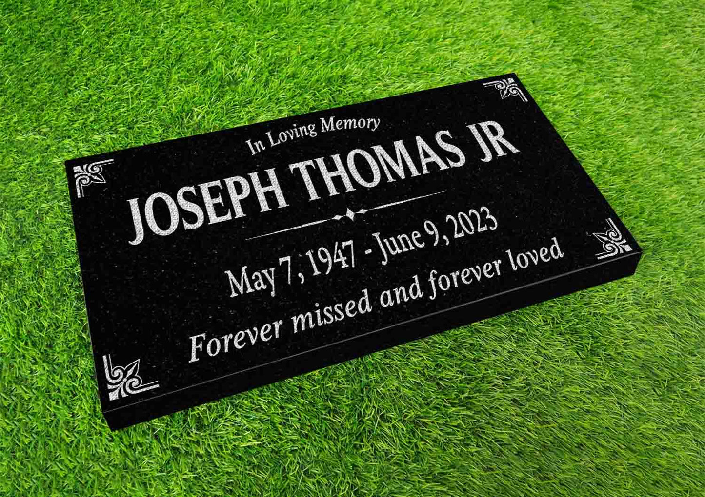 Memorial Stone for Mom Dad, Personalized 24" x 12" x 4" Memorial Stone, Customized Engraved Granite Stone, Personalized Cemetery Memorial