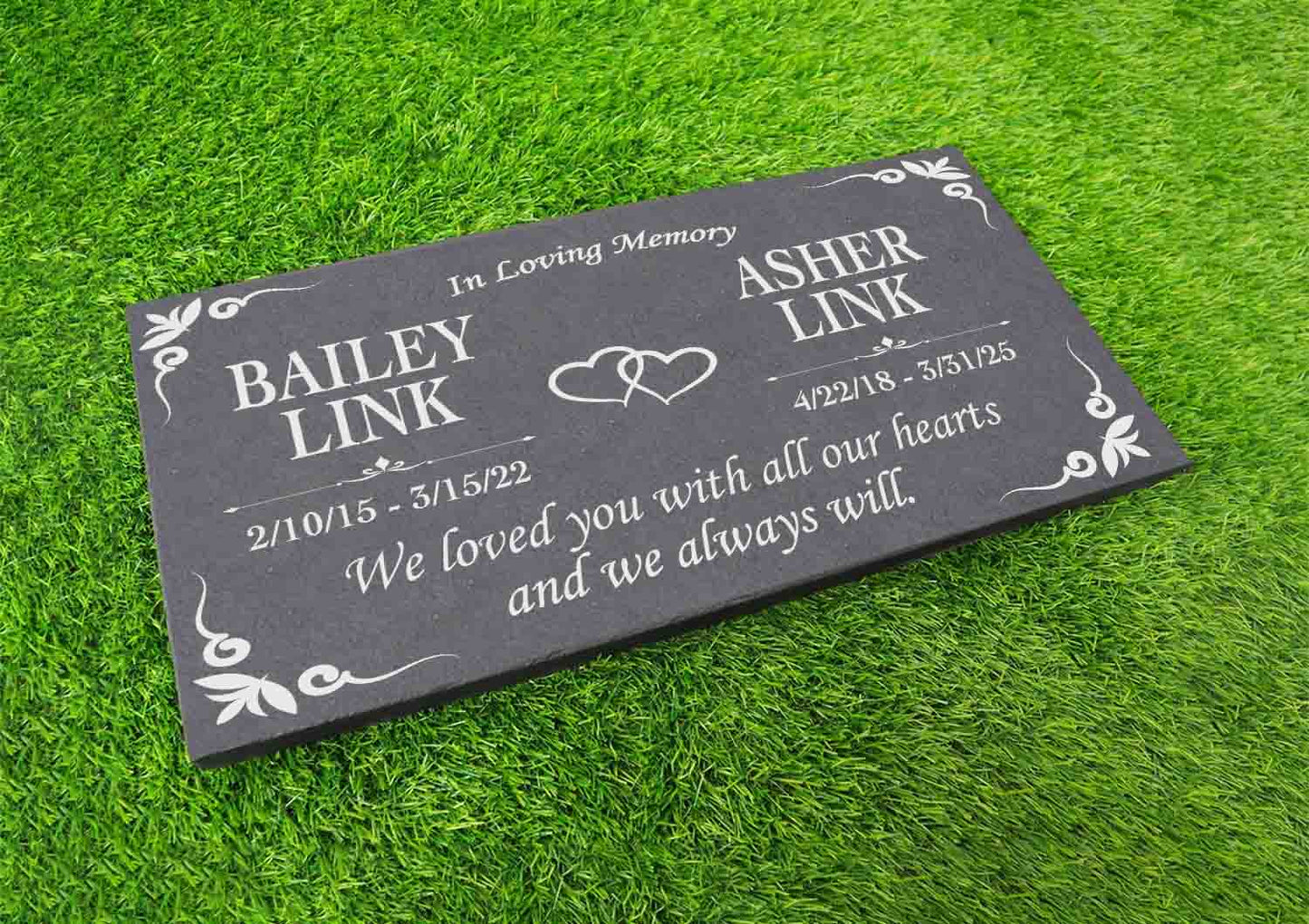Custom Mom And Dad Memorial Stone, Personalized In Loving Memory Memorial Stone, Customized Family Engraved Granite Yard Garden Stone Plaque
