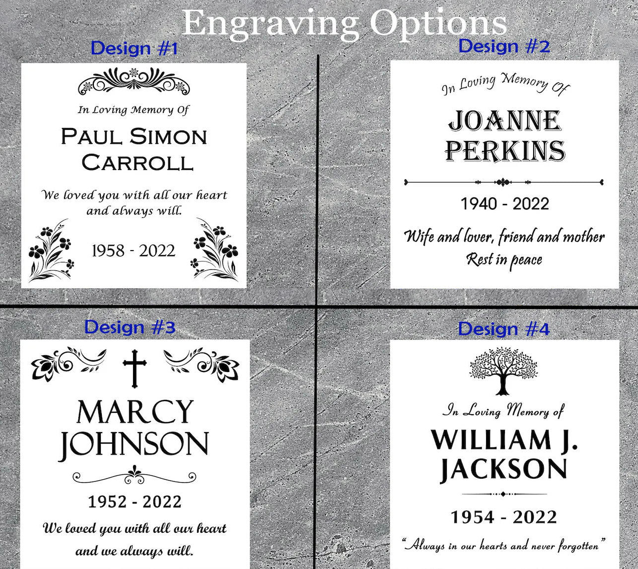 Personalized Laser Engraved Slant Headstone Black Granite Tombstone Monument, Human & Pet, Large Size Headstone