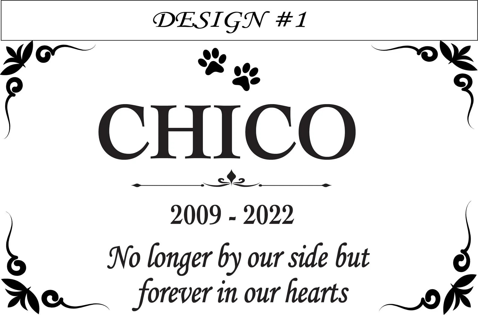 Black Granite Pet Headstone – Personalized Dog Memorial Stone