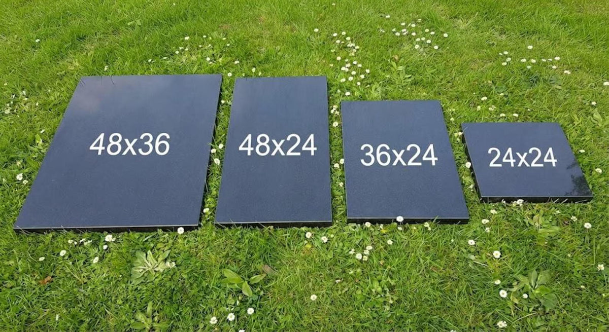 Custom Black Granite Memorial Stone Large - Standard Sizes 48x36, 24x12 Personalized Headstone Grave Custom Cut & Engraved Monument Marker