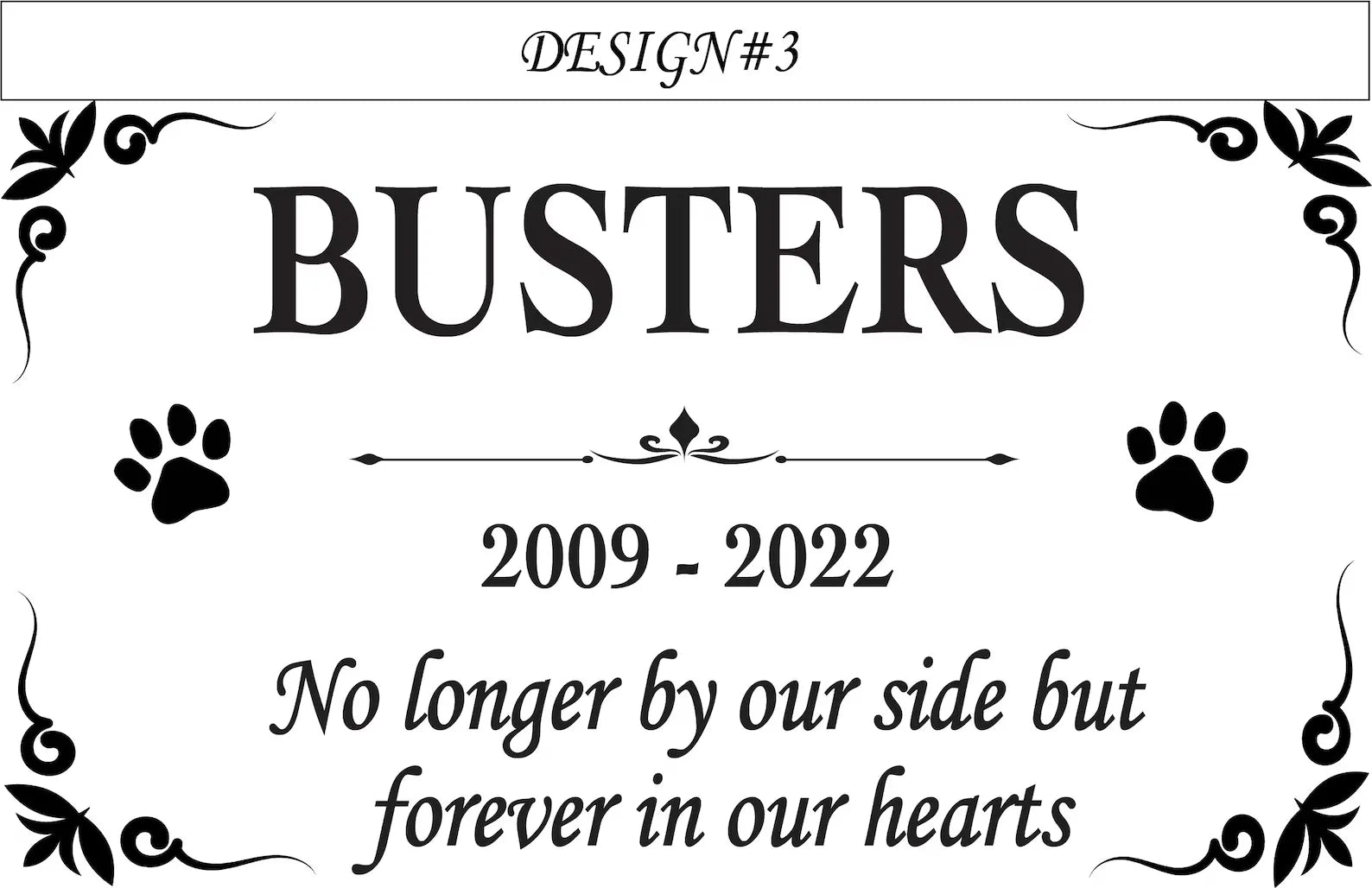 Black Granite Pet Headstone – Personalized Dog Memorial Stone