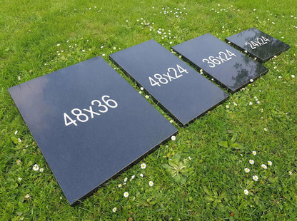 Custom Black Granite Memorial Stone Large - Standard Sizes 48x36, 24x12 Personalized Headstone Grave Custom Cut & Engraved Monument Marker