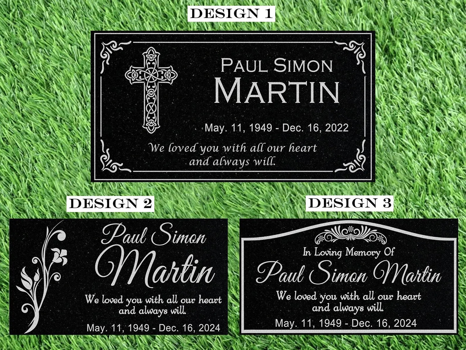 Christian Black Granite Grave Marker – Custom Memorial Headstone