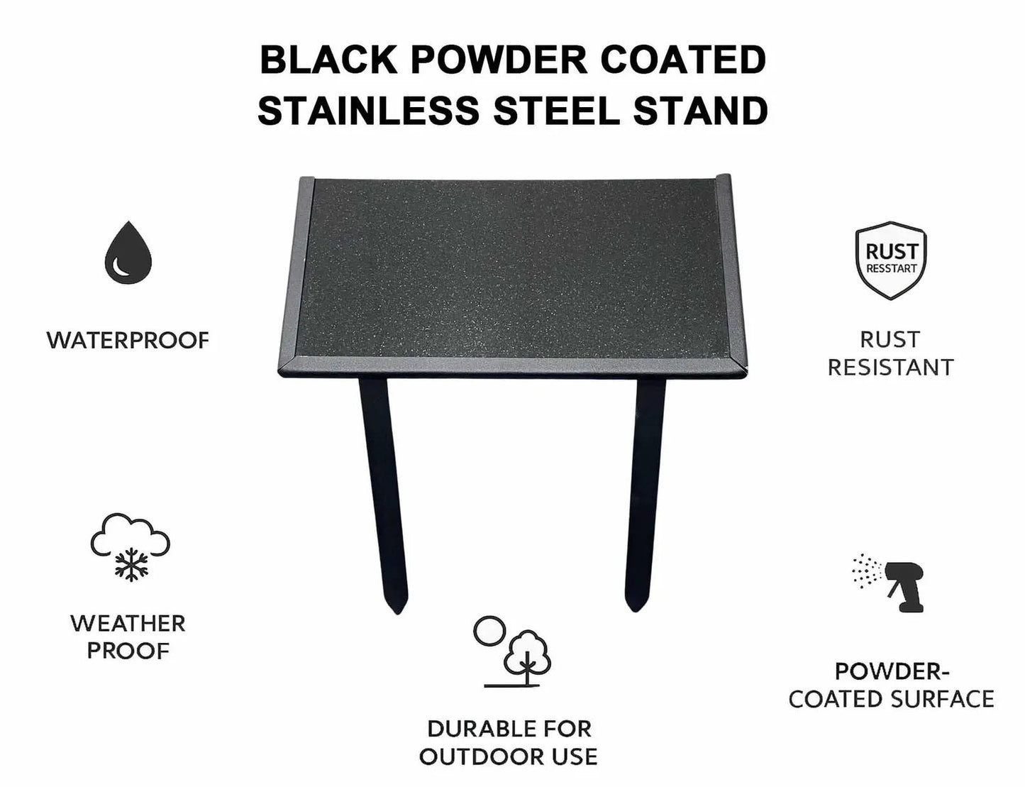 Personalized Black Granite Headstone, Tombstone with Photo 24x12 Memorial Grave Marker with Metal Stand, Graveyard sign