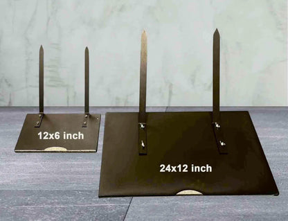 Personalized Black Granite Headstone, Tombstone with Photo 24x12 Memorial Grave Marker with Metal Stand, Graveyard sign