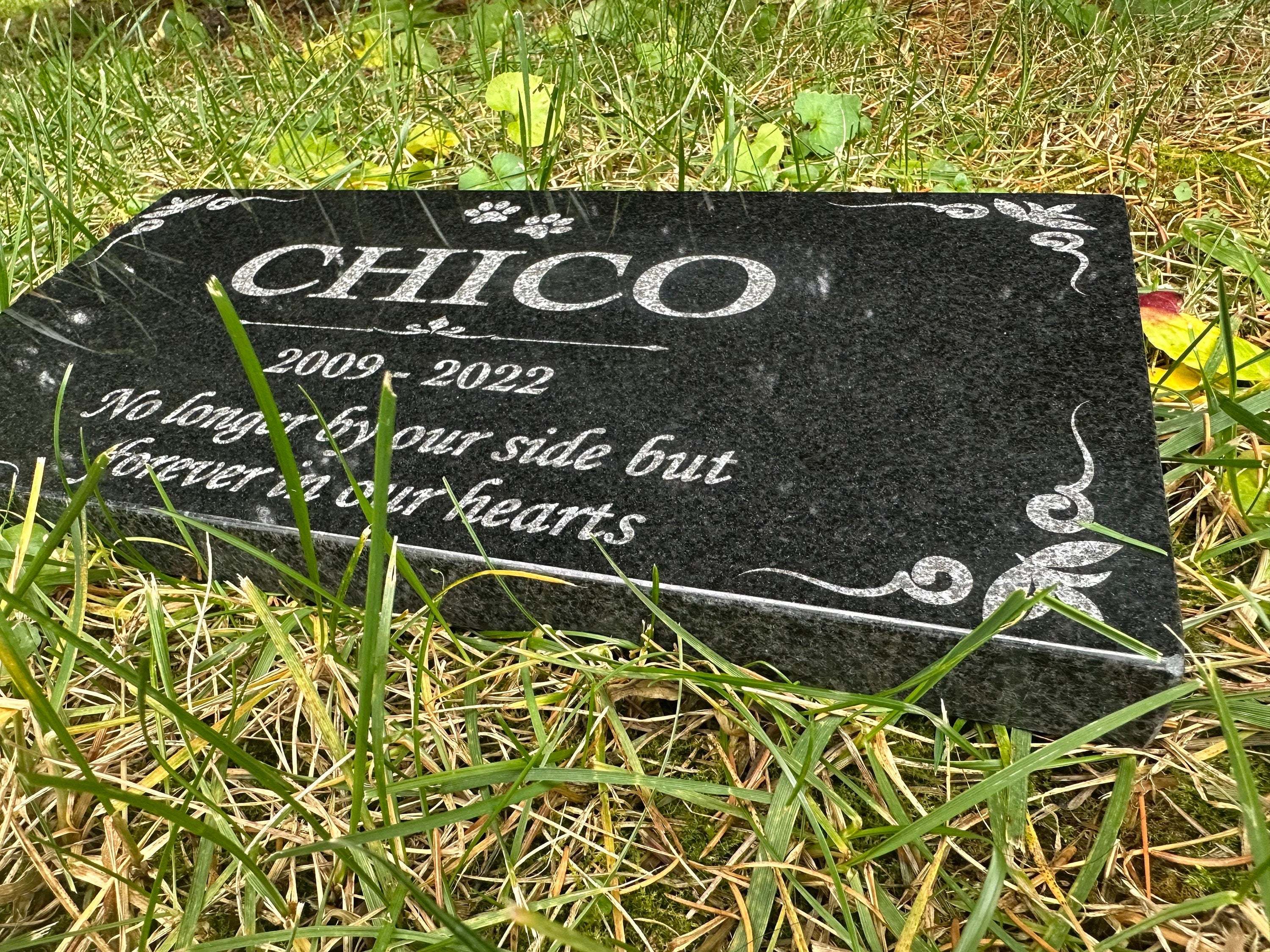 Black Granite Pet Headstone – Personalized Dog Memorial Stone