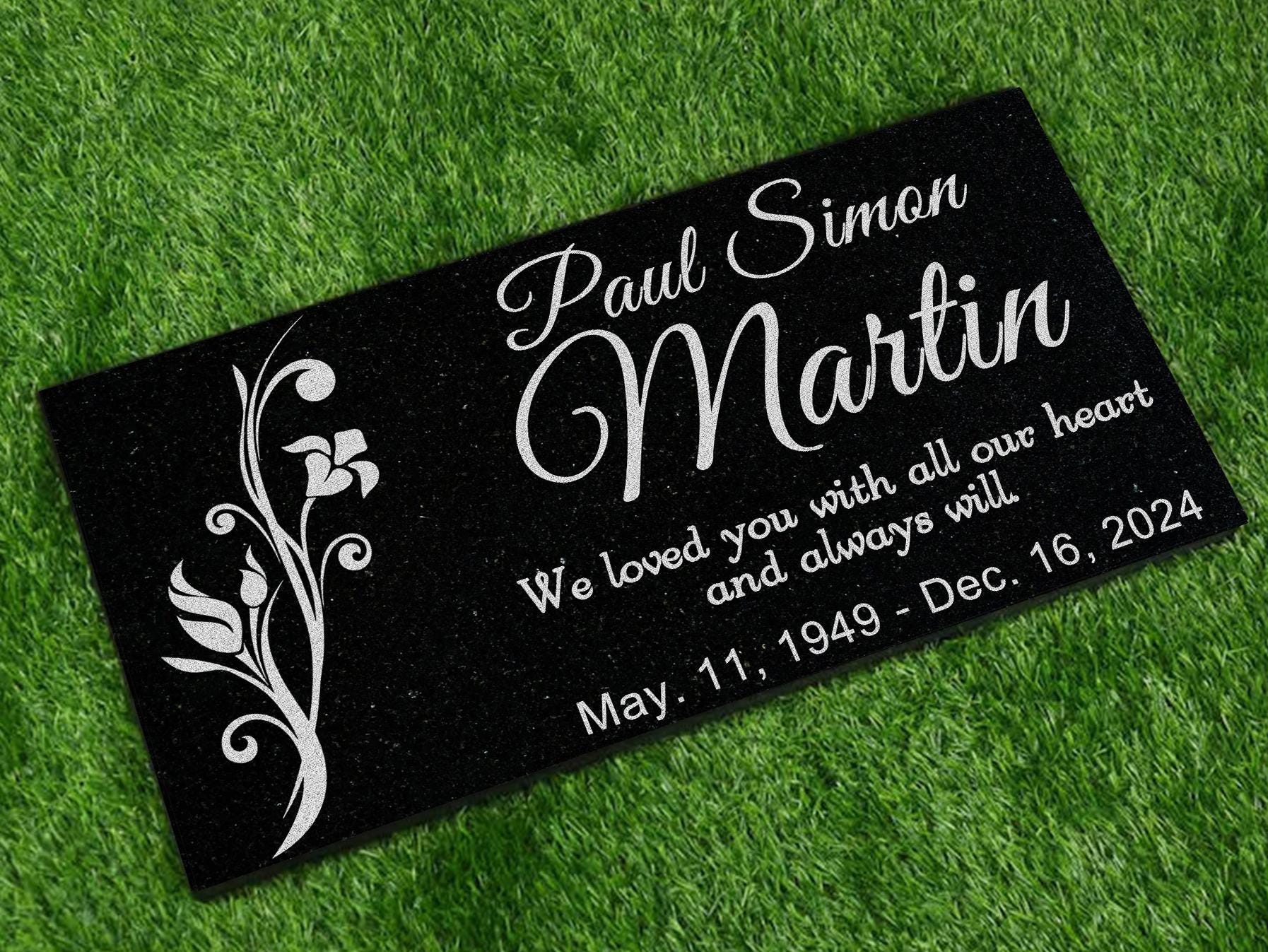 Christian Black Granite Grave Marker – Custom Memorial Headstone