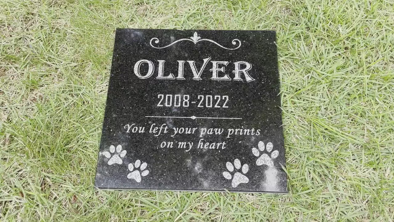Black Granite Pet Headstone – Personalized Pet Memorial Stone