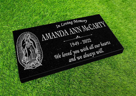 Personalized Memorial Stone Angel Jesus Christ Garden Angels God Indoor Outdoor Heart Yard Grave Customized Engraved Black Granite Headstone