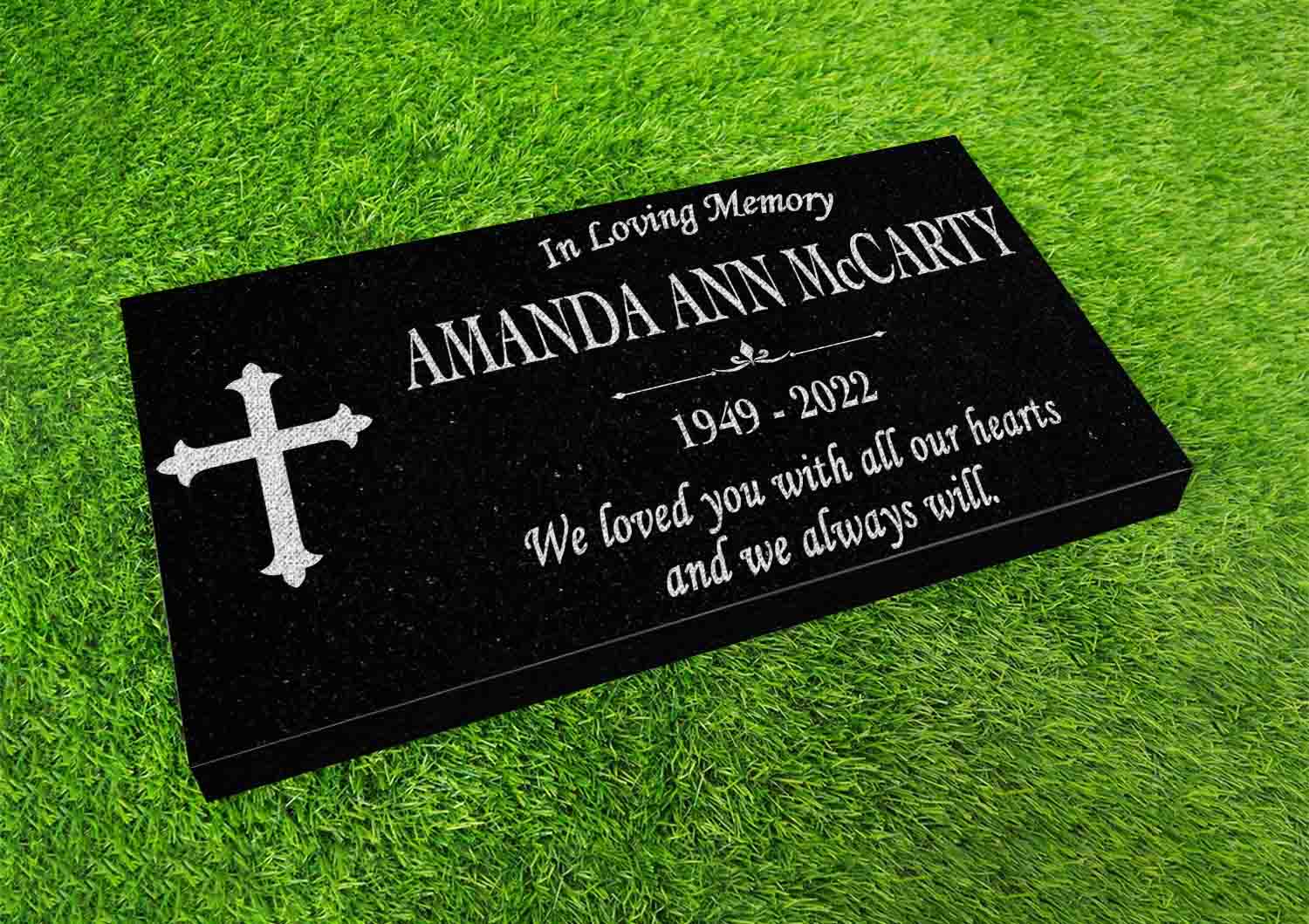 Christian Granite Headstone – Religious Grave Marker