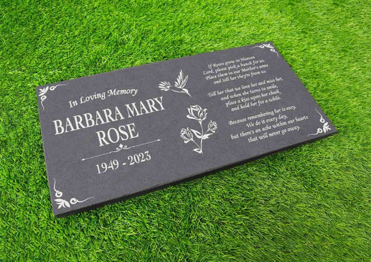 Custom Mom And Dad Memorial Stone, Personalized In Loving Memory Memorial Stone, Customized Family Engraved Granite Yard Garden Stone Plaque