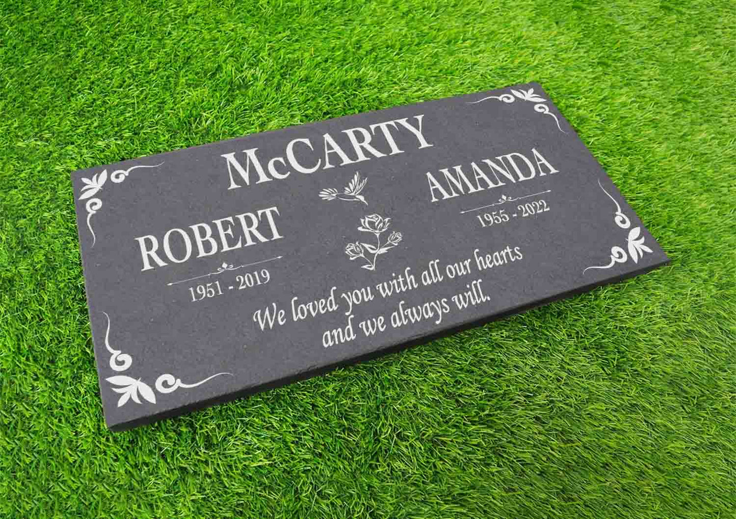 Custom Mom And Dad Memorial Stone, Personalized In Loving Memory Memorial Stone, Customized Family Engraved Granite Yard Garden Stone Plaque