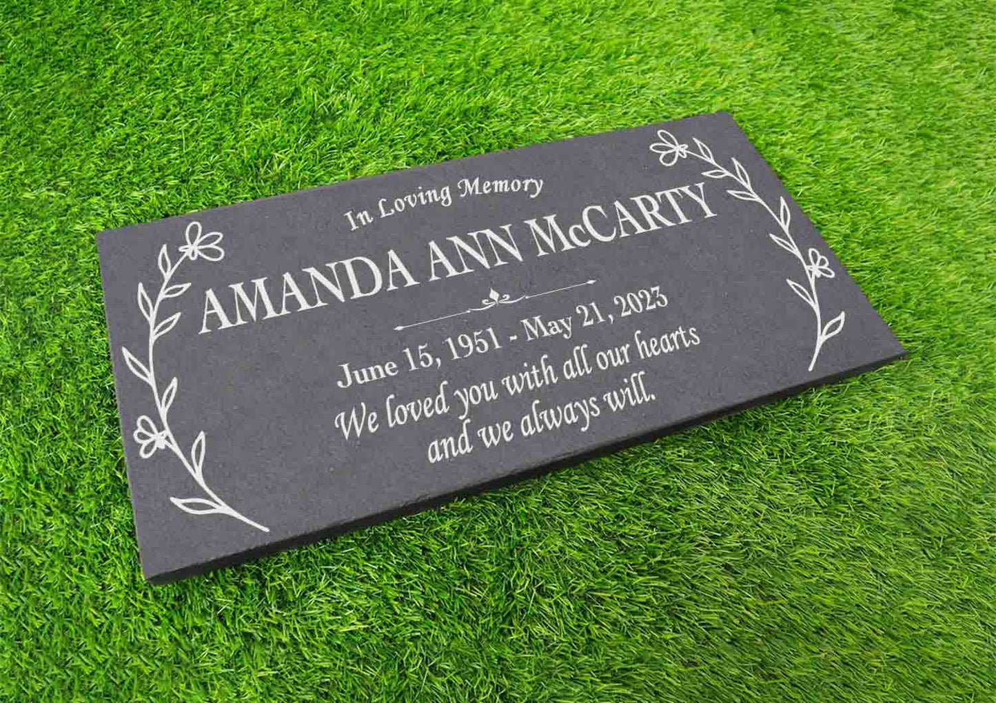 Custom Memorial Stone Gray Slate, Personalized In Loving Memory Memorial Stone, Engraved Custom Memorial Plaque, Custom Garden Grave Marker
