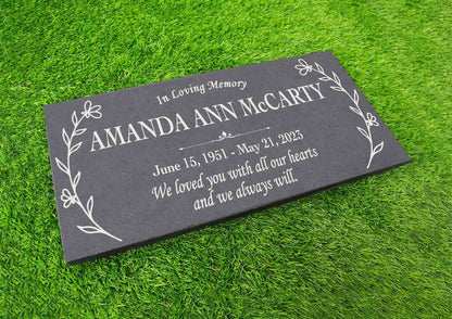 Custom Memorial Stone Gray Slate, Personalized In Loving Memory Memorial Stone, Engraved Custom Memorial Plaque, Custom Garden Grave Marker