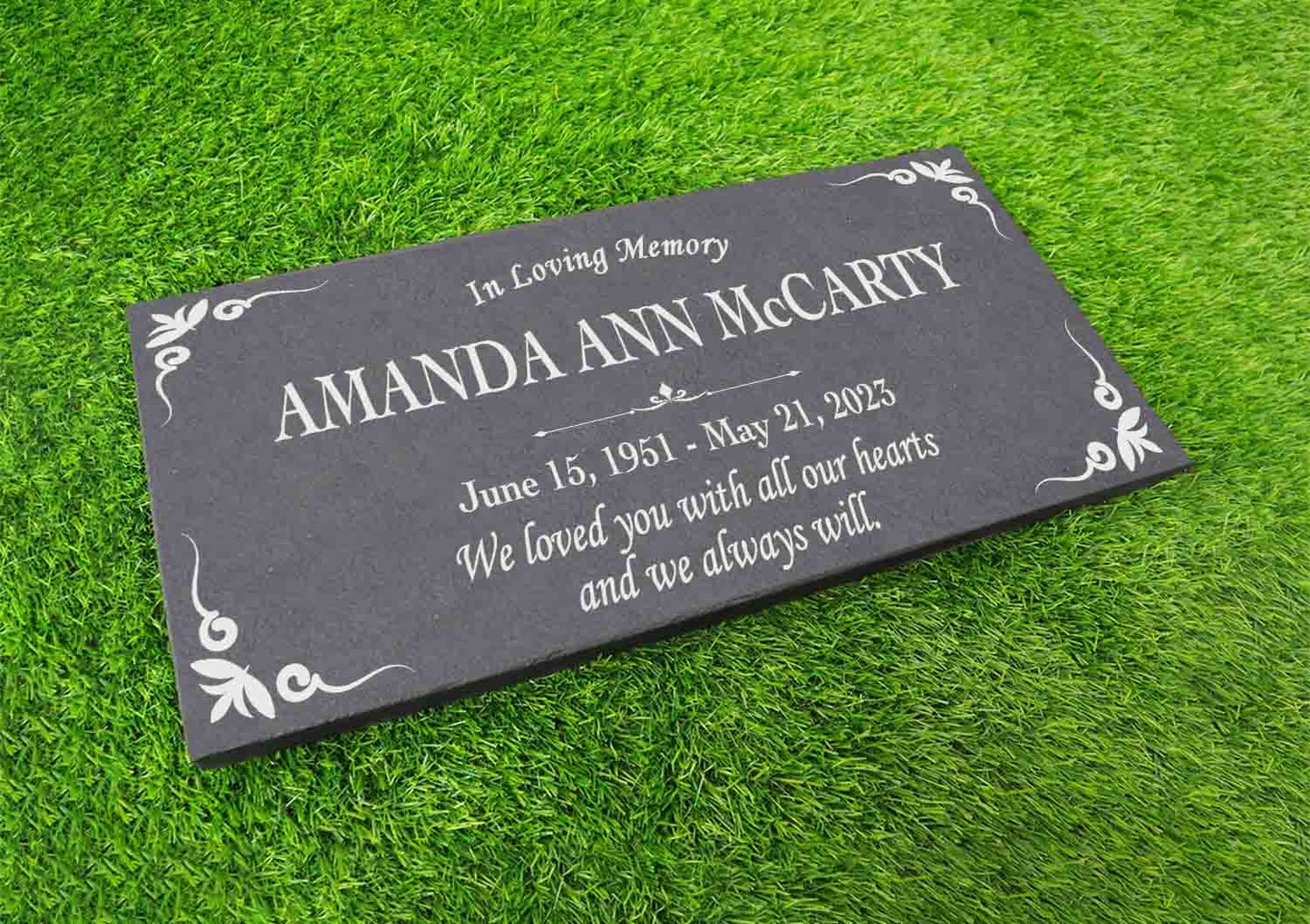 Custom Memorial Stone Gray Slate, Personalized In Loving Memory Memorial Stone, Engraved Custom Memorial Plaque, Custom Garden Grave Marker