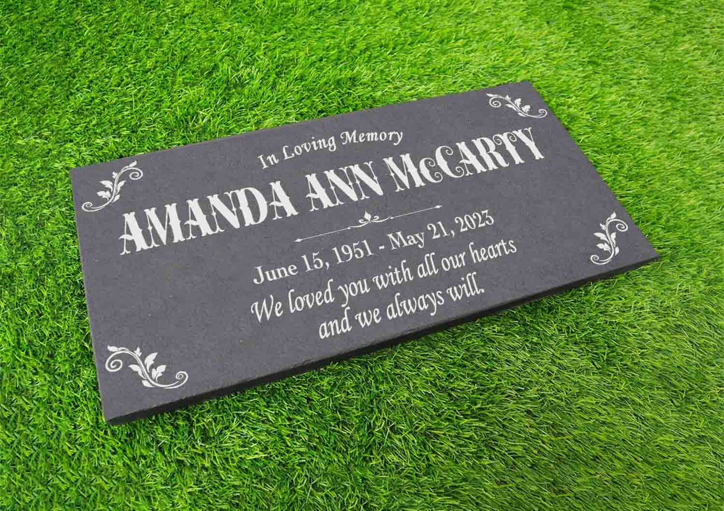 Custom Memorial Stone Gray Slate, Personalized In Loving Memory Memorial Stone, Engraved Custom Memorial Plaque, Custom Garden Grave Marker
