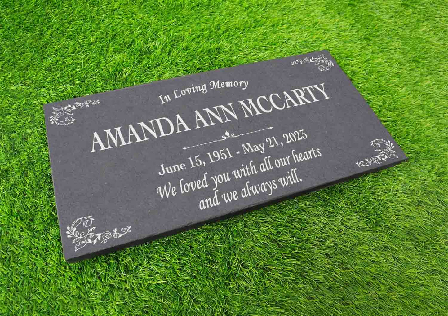 Custom Memorial Stone Gray Slate, Personalized In Loving Memory Memorial Stone, Engraved Custom Memorial Plaque, Custom Garden Grave Marker
