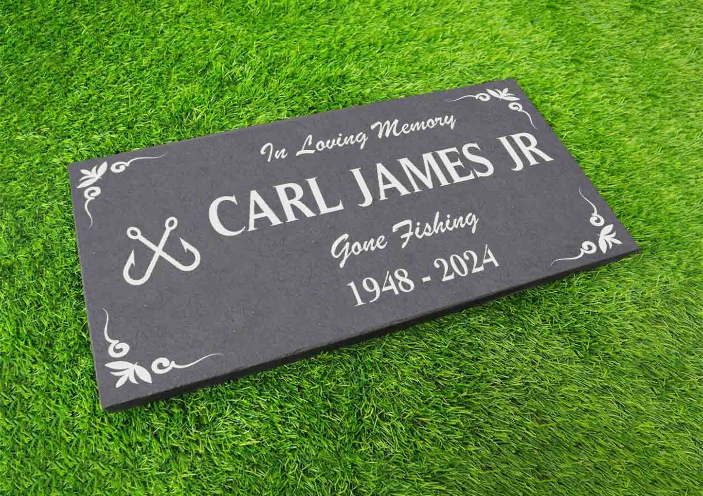 Memorial Stone Gray Slate for Sailor Dad, Personalized In Loving Memory Memorial Stone, Engraved Custom Memorial Plaque, Custom Grave Marker