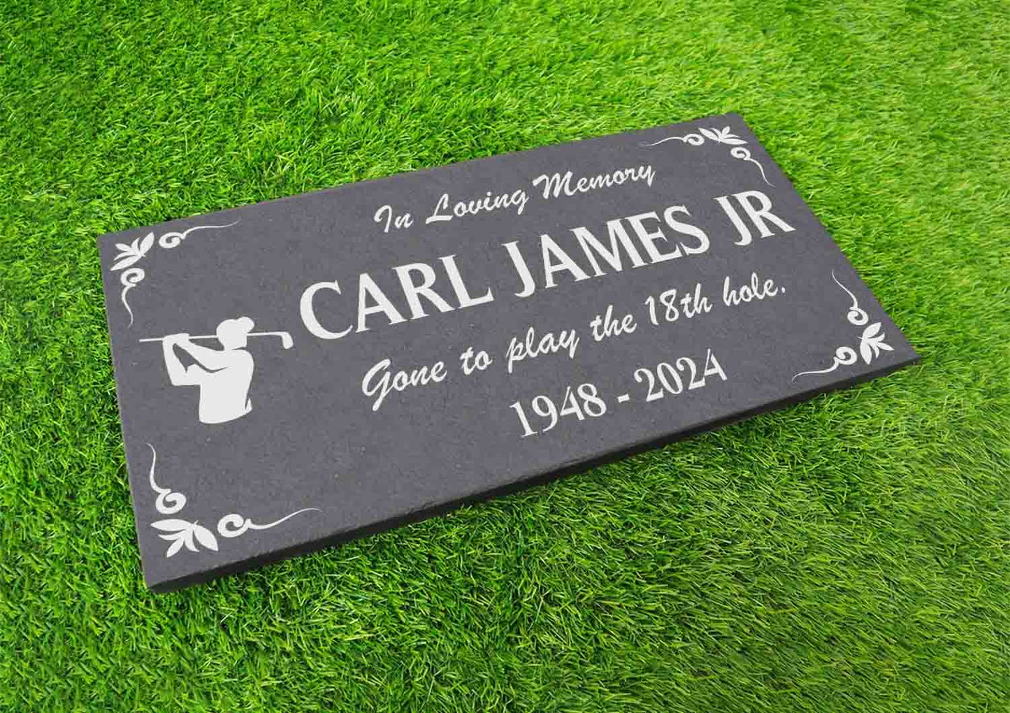 Memorial Stone Gray Slate for Sailor Dad, Personalized In Loving Memory Memorial Stone, Engraved Custom Memorial Plaque, Custom Grave Marker