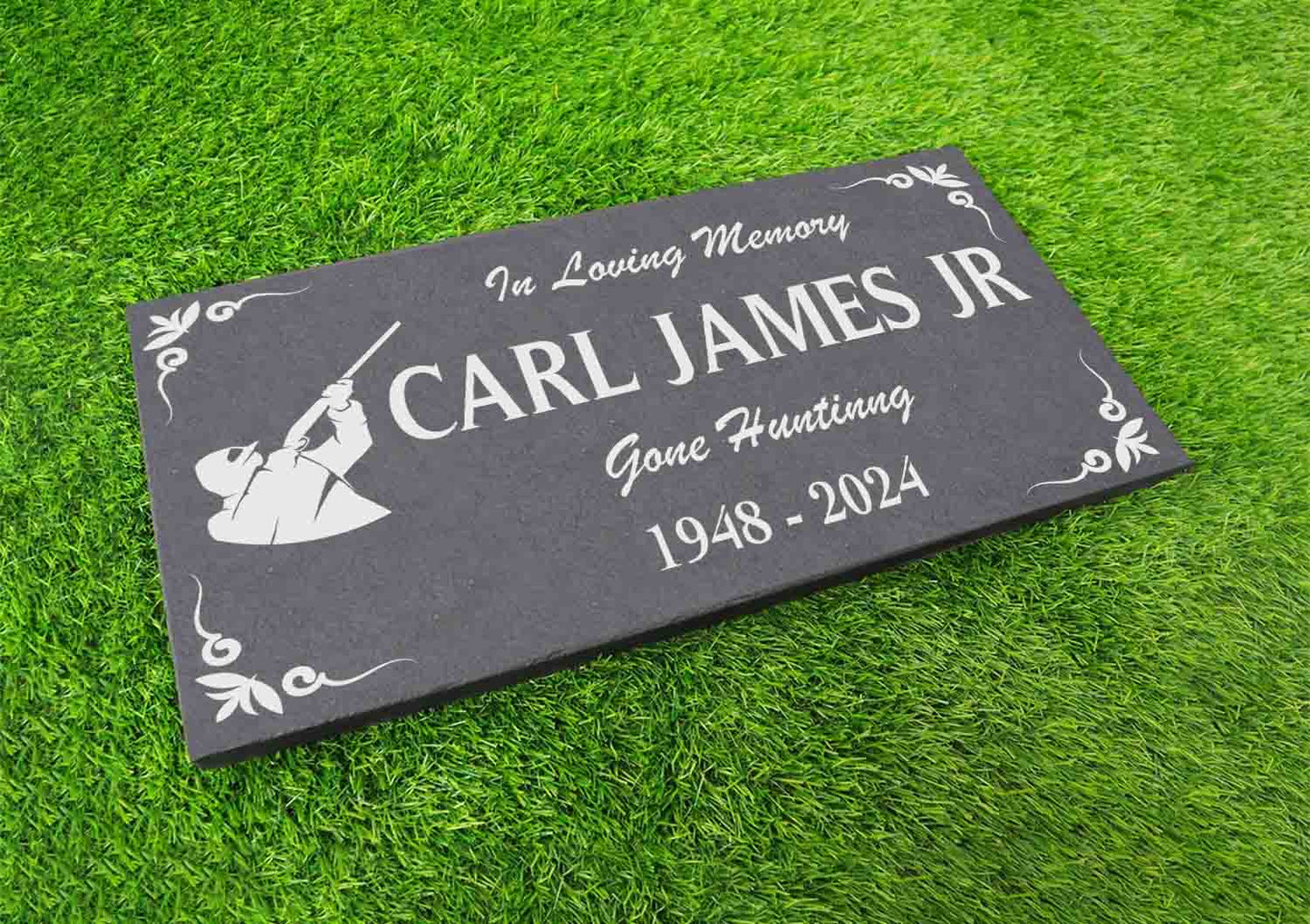 Memorial Stone Gray Slate for Sailor Dad, Personalized In Loving Memory Memorial Stone, Engraved Custom Memorial Plaque, Custom Grave Marker