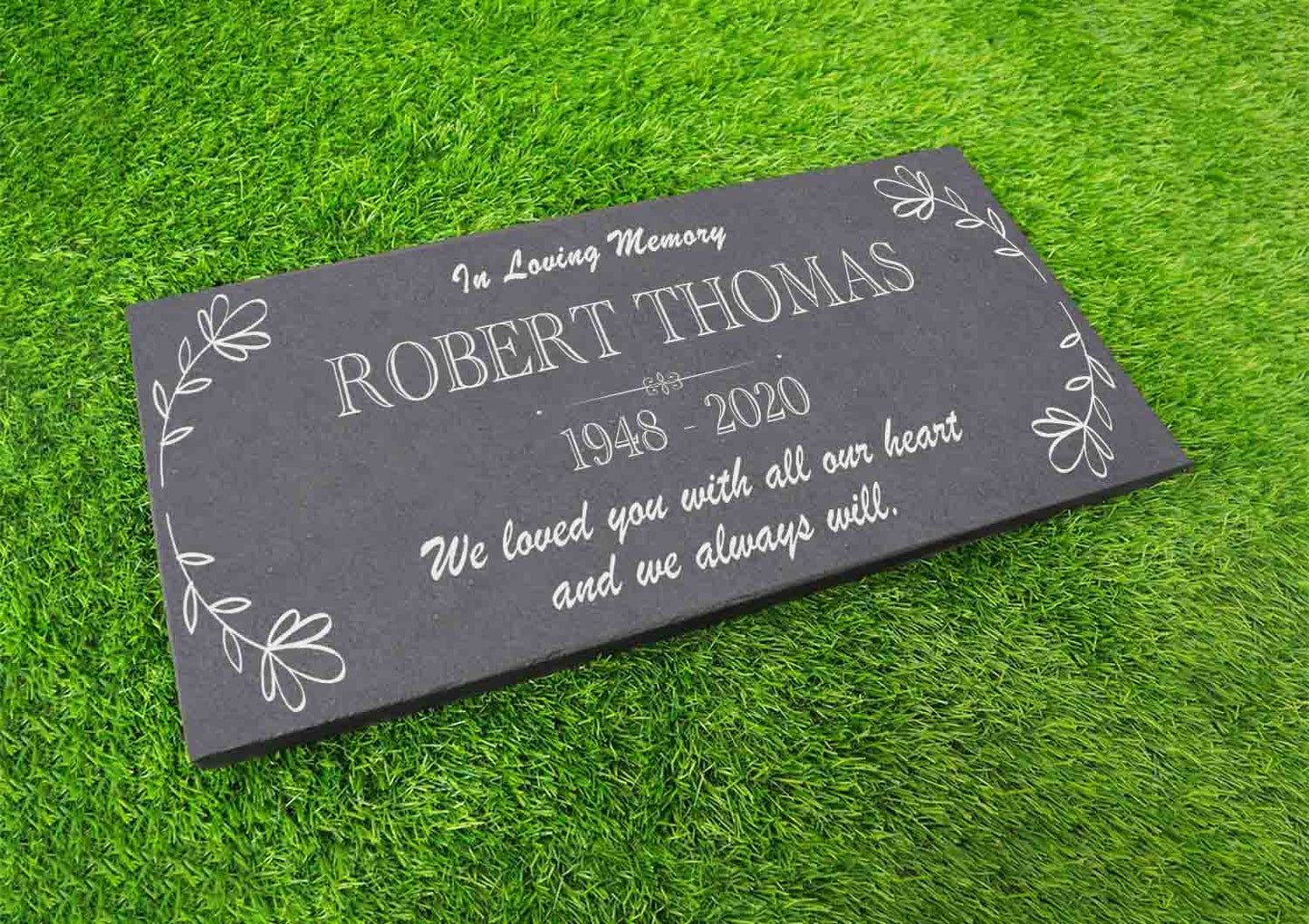 Memorial Stone Gray Slate for Mom Dad, Personalized In Loving Memory Memorial Stone, Engraved Custom Memorial Plaque, Family Grave Marker